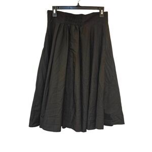 Choles Women's Black Poly High Waist Full Skirt NEW